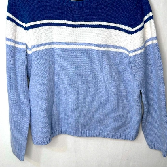 Christopher & Banks Men’s Sweater Blue Off- White Striped Long Sleeve Size S - Picture 10 of 10